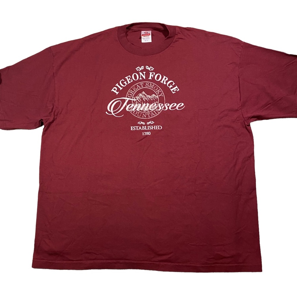 Smokey Mountains Pigeon Forge Tennessee Men’s Red Intex Cotton T Shirt Sz 3XL